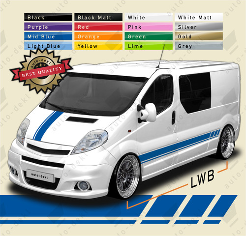 Side stripes bonnet decals - bonnet,